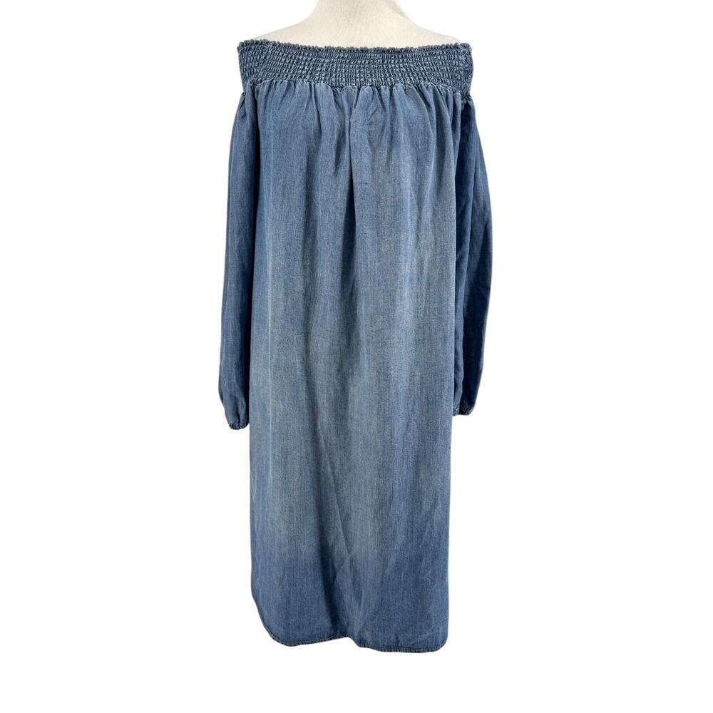 Isabel Maternity Women's Chambray Tencel Off The Shoulder Dress Size‎ Small